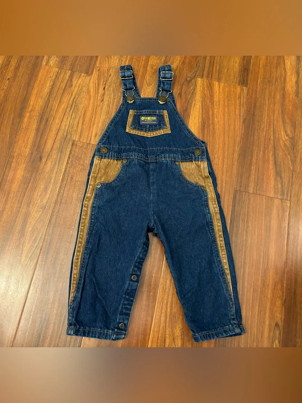 Osh Kosh B’Gosh Vintage Cowboy Denim/Tan Overalls